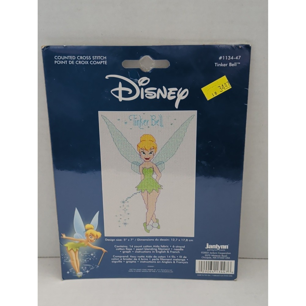 NEW Disney Tinker Bell Counted Cross Stitch Kit #1134-47 Sz 5x7